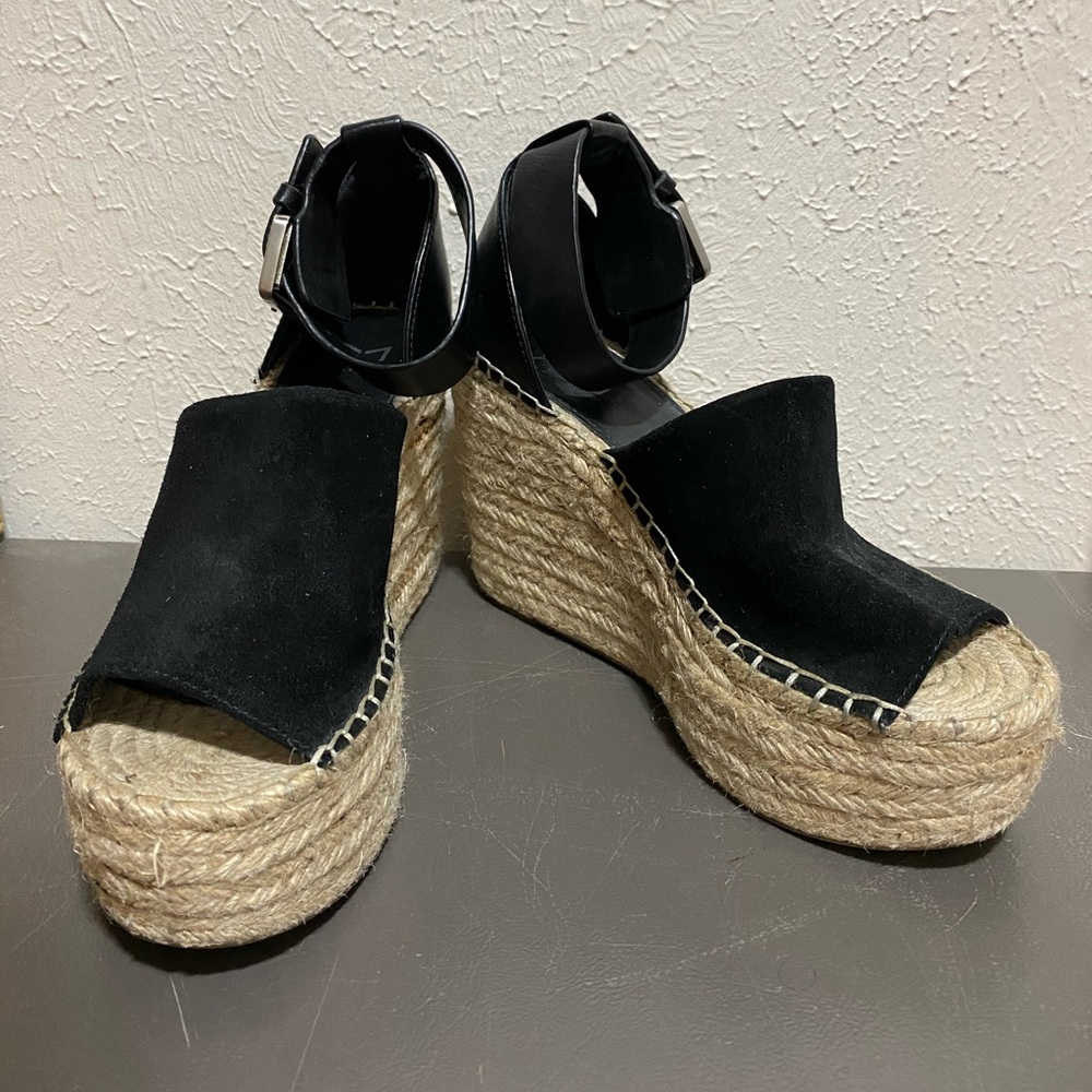 Black Marc Fisher Adalyn Espadrille Wedge